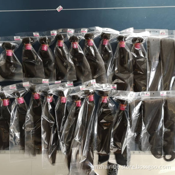 Wholesale 100% Human Hair Bundles Extension Raw  Brazilian Virgin Human Cuticle Aligned Hair Weave Bundles with Closure Vendor